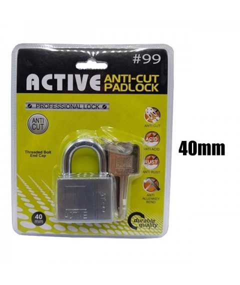 ACTIVE Anti-Cut Brass Pad Lock 40mm & 50mm (1PCS / 2PCS / 3PCS / 4PCS) 