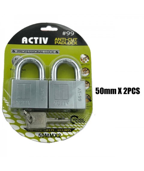 ACTIVE Anti-Cut Brass Pad Lock 40mm & 50mm (1PCS / 2PCS / 3PCS / 4PCS) 