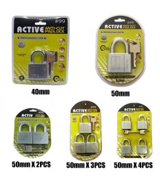 ACTIVE Anti-Cut Brass Pad Lock 40mm & 50mm (1PCS / 2PCS / 3PCS / 4PCS) 