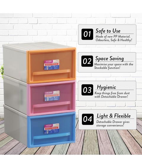 Elianware Large Stackable Drawer Storage Box