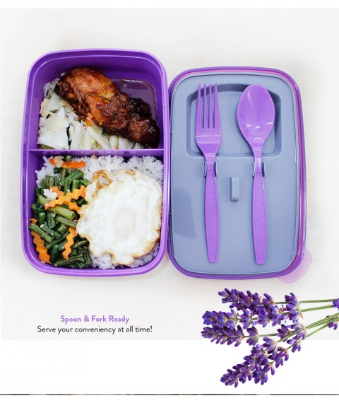 Elianware Lunch Box Bento Lunchbox Container (1.3L) [Free Water Tumble 1L]