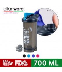 Elianware Protein Shaker Blender BPA Free Container with MIxing Ball (700ml)