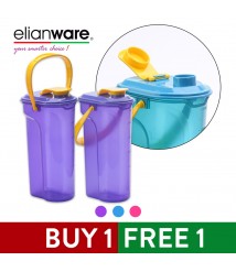 Elianware Rectangular E-Fresh BPA Free Water Tumbler with Handle (1.3L x 2)