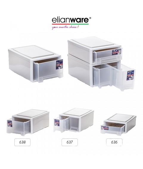 Elianware Elegant Modern Office Drawer - Stackable Storage Box (3 pcs set)